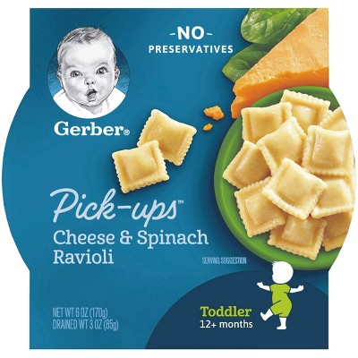 Gerber Toddler Pasta Pick-ups Cheese & Spinach Ravioli Baby Meals - 6oz