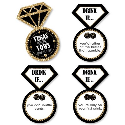 Big Dot of Happiness Drink If Game - Vegas Before Vows - Las Vegas Bridal Shower or Bachelorette Party Game - 24 Count