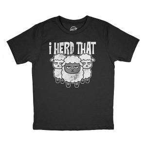 Toddler Funny T Shirts I Herd That Sarcastic Sheep Graphic Novelty Joke Tee For Young Kids - Crazy Dog Toddler T Shirt for Animal Lovers - 1 of 4