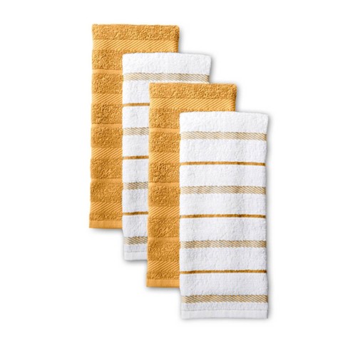 Ashley 60 Pack White Bar Towels for Kitchen (Yellow Stripe), 16X19 in, 100%  Cotton Kitchen Towels, Cleaning Towels for Housekeeping, Multipurpose