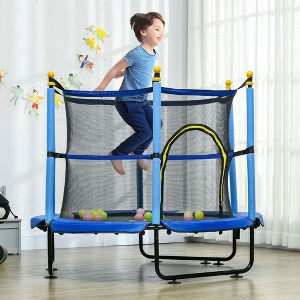 Resenkos 3-in-1 6.9-Foot Kids Trampoline with Enclosure for Indoor/Outdoor - Light - 1 of 4
