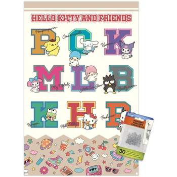 Trends International Hello Kitty and Friends: 24 College Letter - Group Unframed Wall Poster Prints