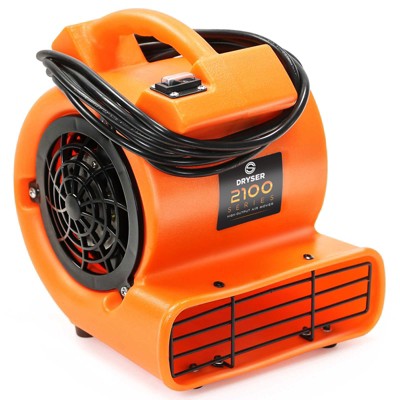 Dryser Mini Air Mover Carpet Dryer 1/12 HP Industrial Floor Fan - Orange Carpet Drying Fan Floor Blower