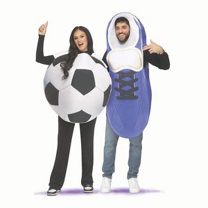 Fun World Adult Soccer Ball & Cleat Couple's Costume - Size One Size Fits Most - White - 1 of 1