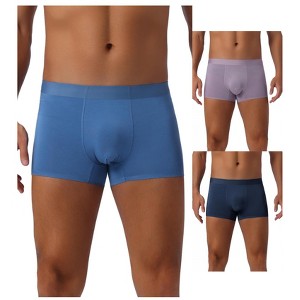 INSPIRE CHIC Men's 3 Pack Soft Solid Color Regular Fit Boxer Briefs - 1 of 4