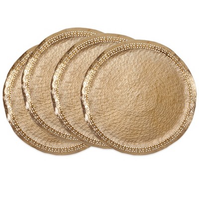 Gold Hole Punched Metal Charger Plates, Set of 4