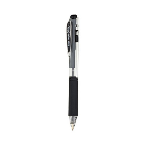 Pentel WOW! Gel Pen Bonus Pack, Retractable, Medium 0.7 mm, Black Ink, Clear/Black Barrel, 24/Pack - image 1 of 3