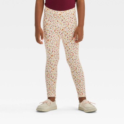 Image of Toddler Girls' Ditsy Floral Printed Leggings - Cat & Jack™ Light Off-White 18M