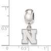 Black Bow Jewelry Sterling Silver Nebraska Cornhuskers NCAA Bead Charm - 3 of 4