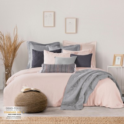 Dusty Pink Linen Twin XL Bedspread Cover