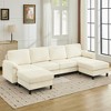 Beautyolove 6 - Piece Modular 116.5" U Shape Sectional Sofa With Removable Ottomans - 4 of 4