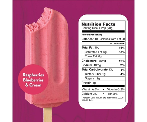 JonnyPops Raspberries Blueberries &#38; Cream Frozen Fruit Bars - 3pk