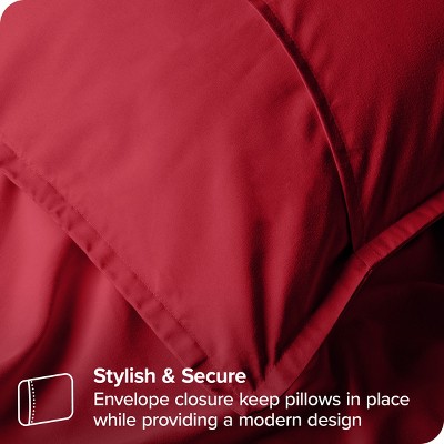 Red Hypoallergenic Microfiber Standard Pillow Sham Set