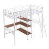 NicBex Twin Size Bunk Bed with Desk Metal Rack Bed Frame with Storage Shelves, Guardrails and Ladder, No Spring Box Required - 3 of 4
