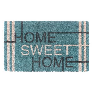 RugSmith Multi Machine Tufted Home Sweet Home Teal Doormat - 1 of 4