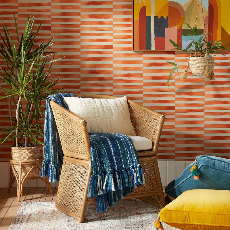 Ophelia Striped Peel and Stick Wallpaper Coral/Off White - Opalhouse&#8482; designed with Jungalow&#8482;, 3 of 13