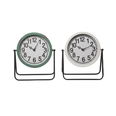 Transpac Metal Clock Set of 2 Everyday Home Decorations
