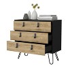 Kumasinova 3-Drawer Dresser,Modern Chest of Drawers with Hairpin Legs and Metal Handles,Wooden Storage Dresser,Bedroom & Entryway Furniture,Multicolor - 4 of 4