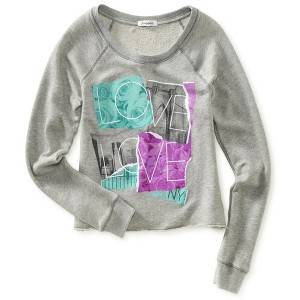 Aeropostale Womens Love Ny Screenprint Cropped Sweatshirt - 1 of 1