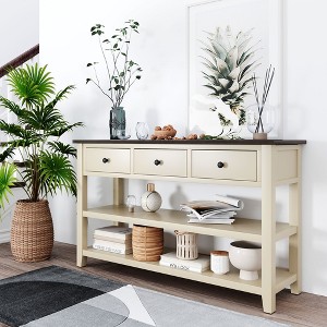 Console Table with Drawers and Open Shelves for Living Room or Hallway - 1 of 4