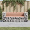vidaXL Garden Bench Douglas wood color, Grey metal base - 2 of 4