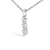 Haus of Brilliance Silver 1/7 Cttw Lab Grown Diamond Three Stone Diamond Pendant Necklace - 3 of 4