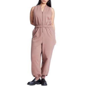 ELOQUII Elements Women's Plus Size Sleeveless Knit Jumpsuit - 1 of 2