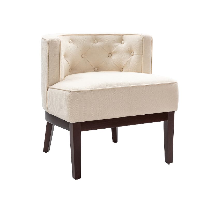 Renaud Upholstered Barrel Chair with solid wood legs | ARTFUL LIVING DESIGN, 1 of 12