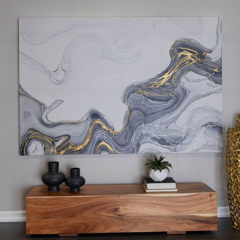 Canvas Geode Waves Wall Art Gray - Olivia &#38; May, 5 of 6