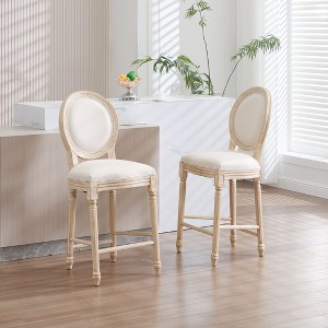 Sapphtopaz French Country Wooden Dining Chairs Set of 2, Side Accent Chairs Kitchen Chairs Barstools for Dining Room, Kitchen Island - 1 of 4