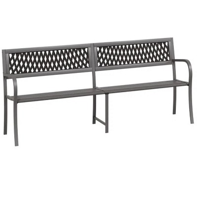 Twin Patio Bench 96.9" Gray Steel