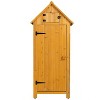 Kelly Solid Wood House Shape Storage Shed, Patio Cabinet Tool Shed, Outdoor Furniture - Maison Boucle - 3 of 4