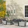 Resenkos 7 seats rattan patio furniture set, Outdoor Sectional Furniture, PE Rattan, - 3 of 4