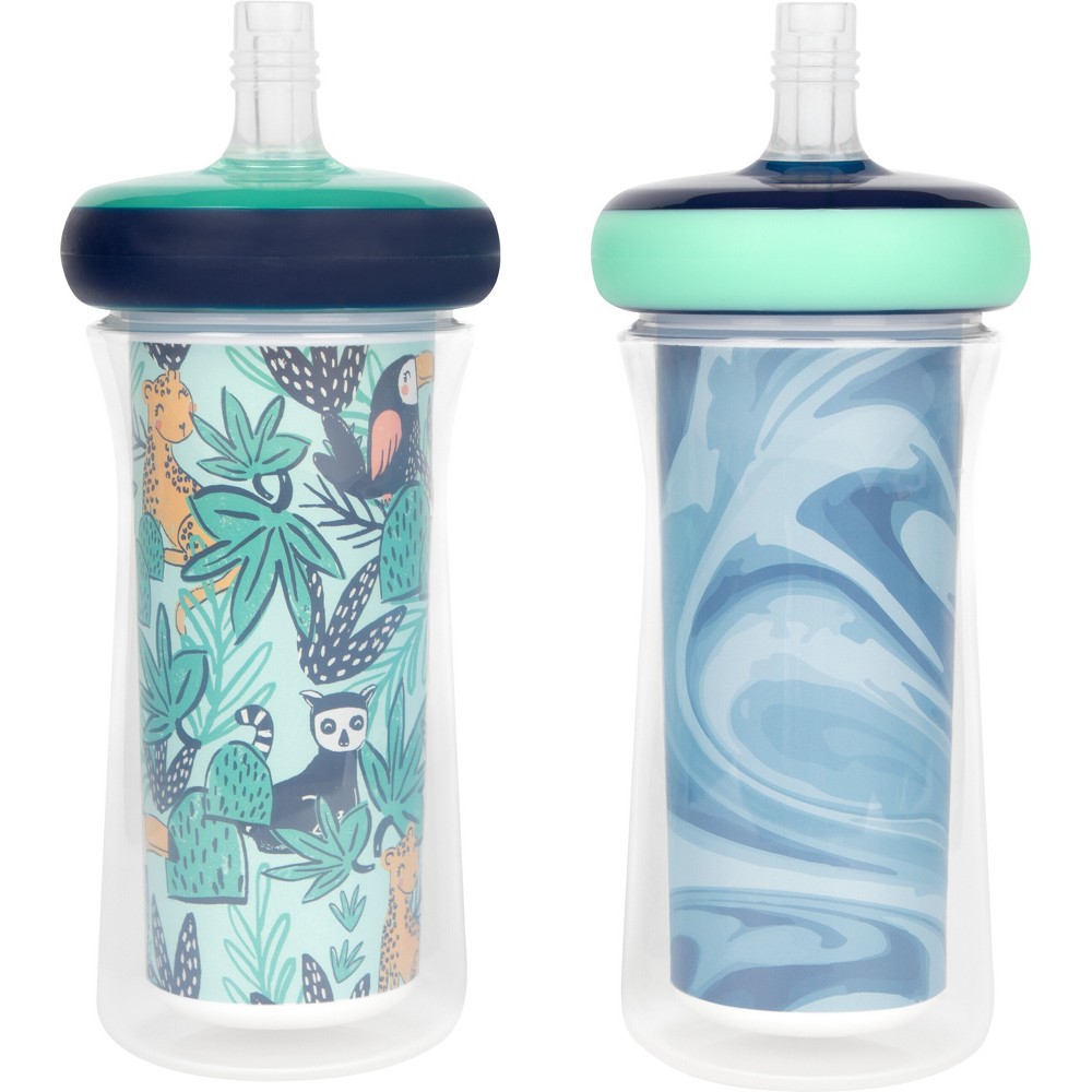 Photos - Baby Bottle / Sippy Cup The First Years Insulated Straw Cups - Rainforest - 2pk/9oz