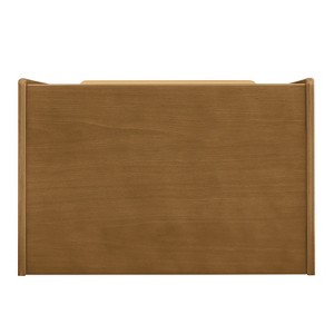 Gulches Mid-Century Modern Nightstand Light Walnut - 2 Drawers with Charging Station, Open Shelf & Glass Dresser - 1 of 4