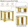 Dolonm Stainless Steel Round Glass End Table，Side Table - 2 of 4