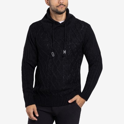 X RAY Men's Cable Knit Cowl Neck Sweater