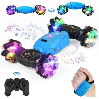 WOPET Gesture Sensing Remote Control Car, 2.4Ghz 4WD Stunt RC Car with LED Lights & Music, Interactive Toy Gift for Boys & Girls Ages 6-12