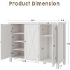 Farmhouse 35'' Shoe Cabinet with Doors, 4-Tier Shoe Cabinet with Storage, Large Shoe Organizer Cabinet for Entryway Hallway, White - 3 of 4