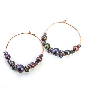 Large Bubbly Pearl Hoops - 1 of 4