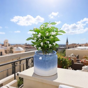 KWPZQEB Plant Pots Set of 2, Ceramic Planters with Gradient Design, Nursery Planting Pot for Indoor Out Door Plants - 1 of 4
