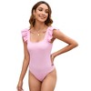 Clearlove Womens One Piece Swimsuits  Sleeves Tummy Control Bathing Suit - 2 of 4