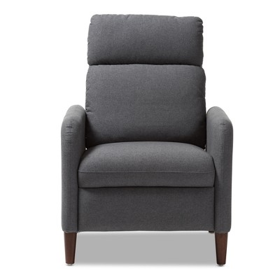 Casanova Mid-Century Modern Gray Fabric Recliner Chair