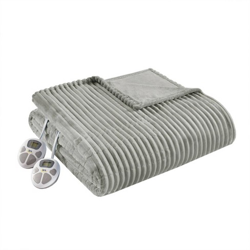 Queen Heated Blanket Gray - Brookstone : Target