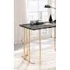 Vynxaria Gold-Black Desk Computer Desks Writing Desks Office Table with Faux Marble Surface for Modern Workspaces - 3 of 4