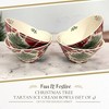 Spode Christmas Tree Tartan Ice Cream Bowl, Set of 4, Dessert Bowls for Fruit, Ice Cream, Condiments and Holiday Treats, Fine Earthenware - image 2 of 4