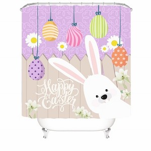 Easter Cute Bunny Shower Curtains for Bathroom Waterproof Fabric Bath Curtain Durable Soft Stylish Bathroom Decor 72x72 Inch - 1 of 1