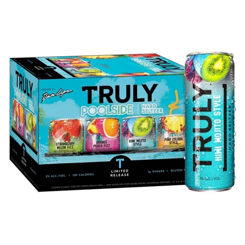 Truly Hard Seltzer Poolside Variety Pack - 12pk/12 Fl Oz Slim Cans : Target