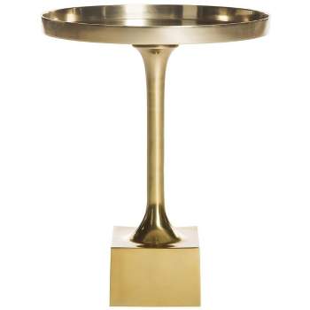 Corvus Round Side Table Accent Table - Antique Brass - Safavieh.