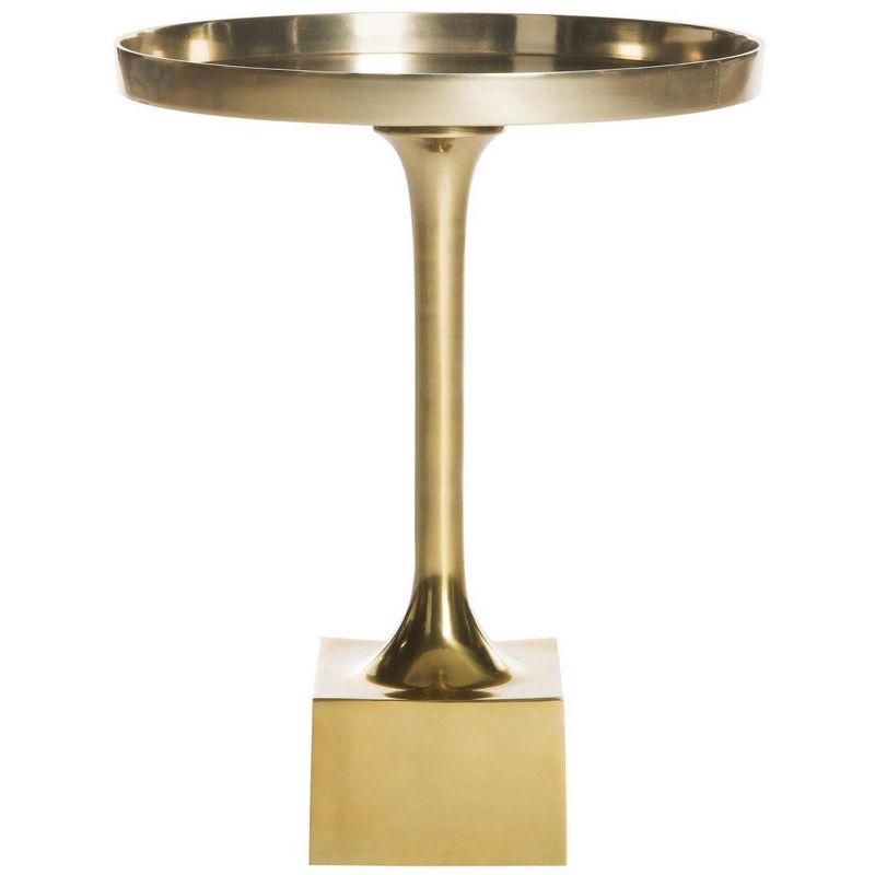 Corvus Round Side Table Accent Table - Antique Brass - Safavieh., 1 of 8